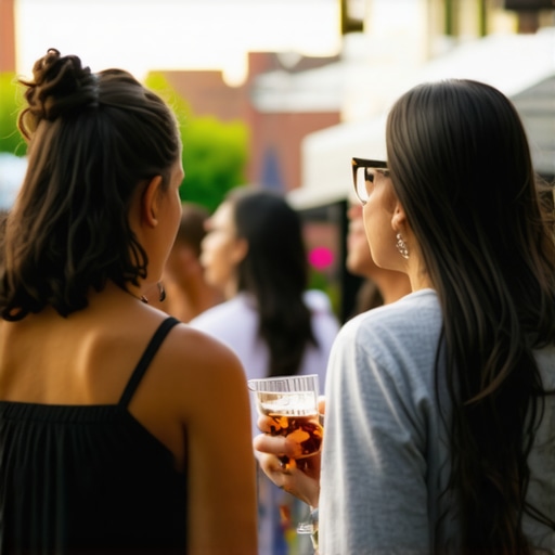 Vibrant Atlanta community event with local business sponsorship and diverse crowd