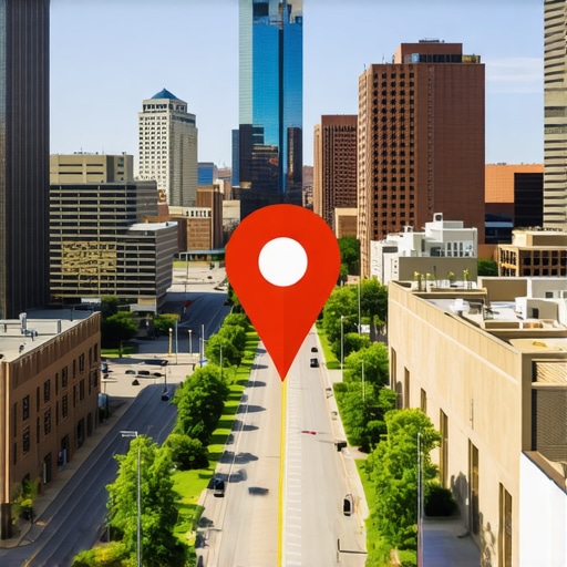 Atlanta Downtown Google Maps Optimization Atlanta cityscape with Google Maps icon overlay for local SEO