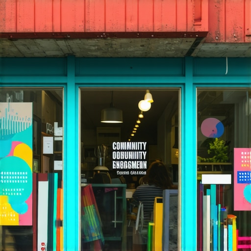 Atlanta Local Business Engagement A busy Atlanta storefront with community events and local interactions