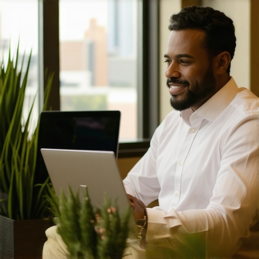 Optimizing GMB in Atlanta Business owner optimizing Google My Business listing in Atlanta