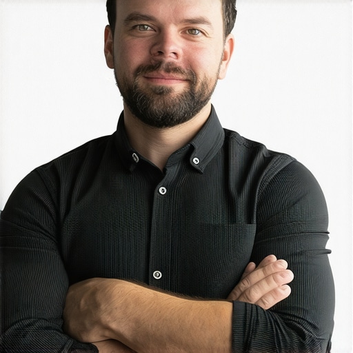 Business owner working on Google My Business profile with Atlanta city map in background