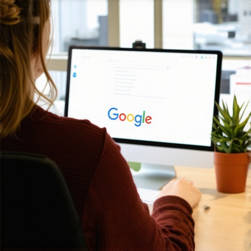 Optimizing Google My Business in Atlanta Person working on Google My Business profile optimization in Atlanta office