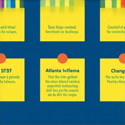 Diagram showing local SEO tactics for Atlanta businesses, including GMB optimization, citations, reviews, and local content.