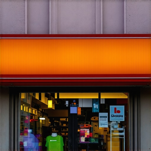 Brightly lit storefront in Atlanta during sunset, showcasing inviting entrance and signage.