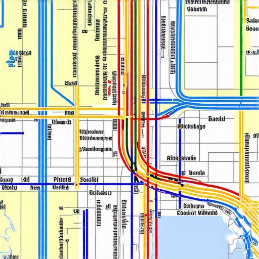 Map showing transit hubs and traffic flow in Atlanta for local SEO strategy