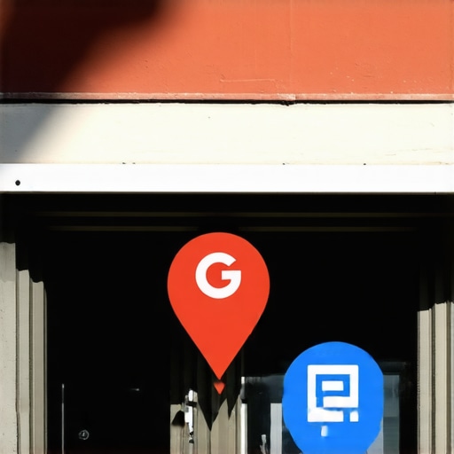 Atlanta storefront with signs representing Google Maps and local SEO signals.
